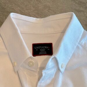 UNTUCKit Men's White Flannel Button Down Long Sleeve Shirt